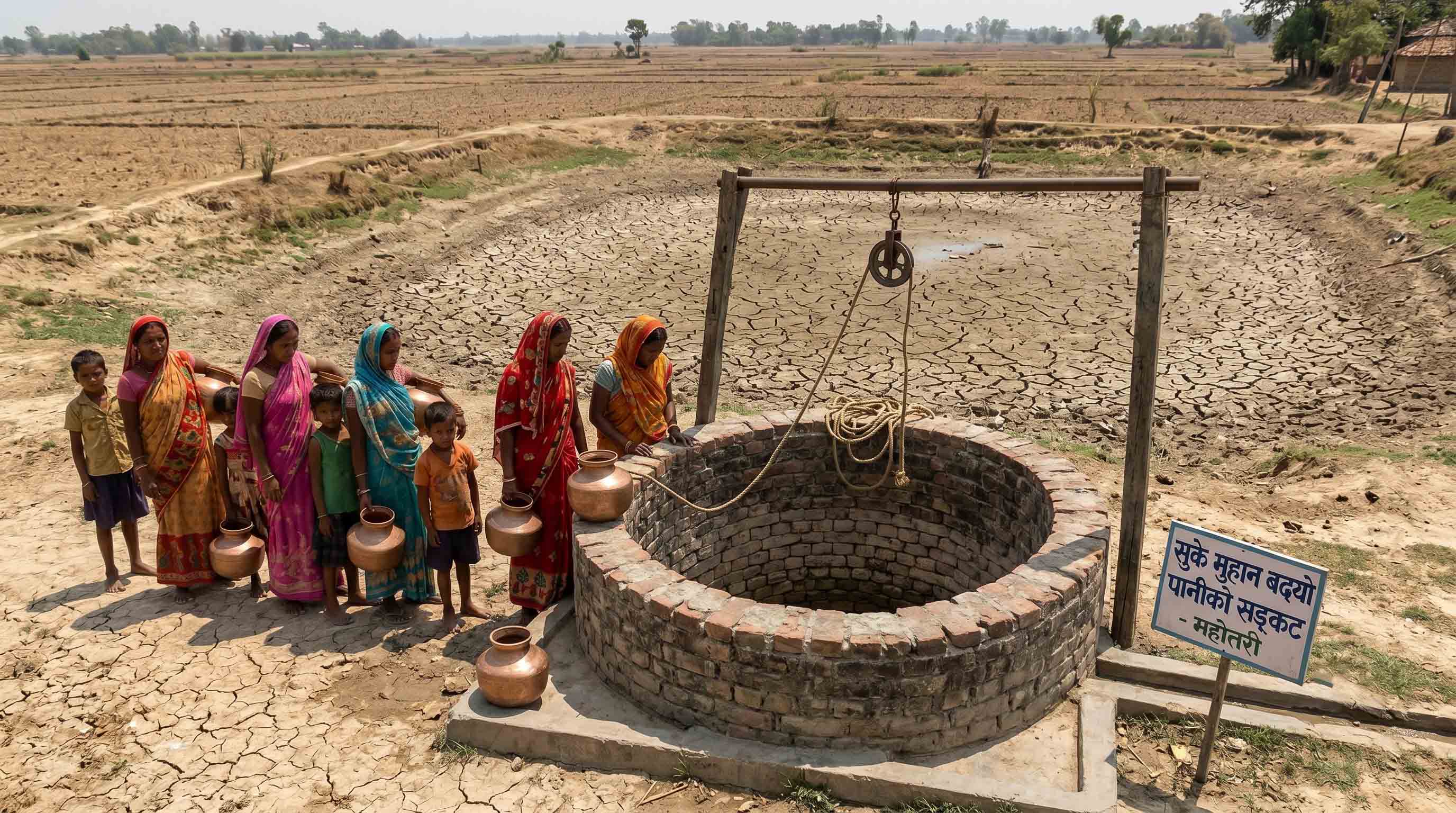 सुके मुहान बढ्यो पानीको सङ्कट
